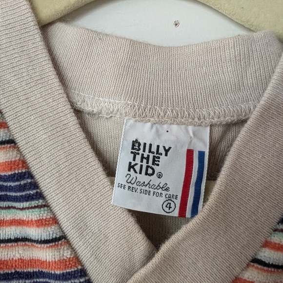 Vintage Billy the Kid Striped Sweater Vest, Size 4 - Picture 2 of 3